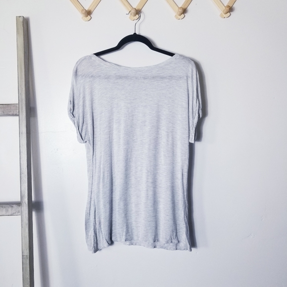 APT 9 LIGHT HEATHER GRAY CUFFED SLEEVE FOREVER SHIRT SIZE LARGE - Picture 2 of 12